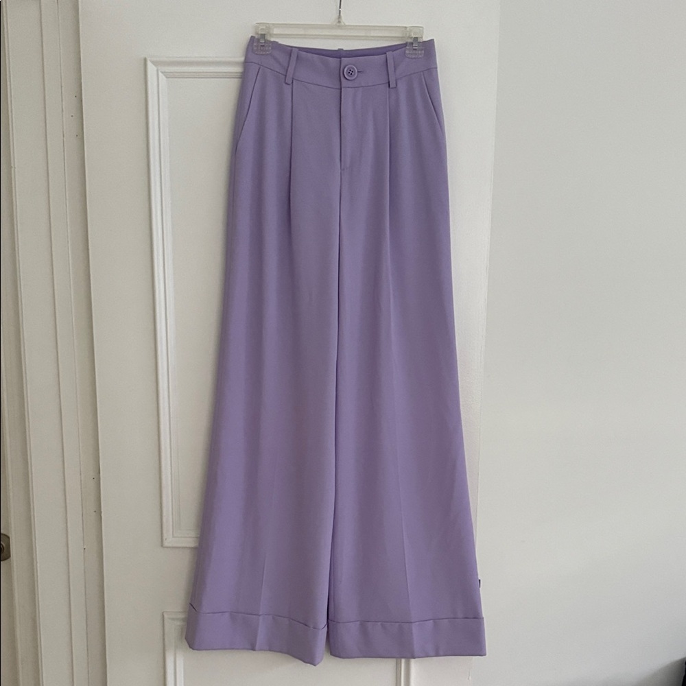 Alice + Olivia Lavender Wide-Leg Trousers